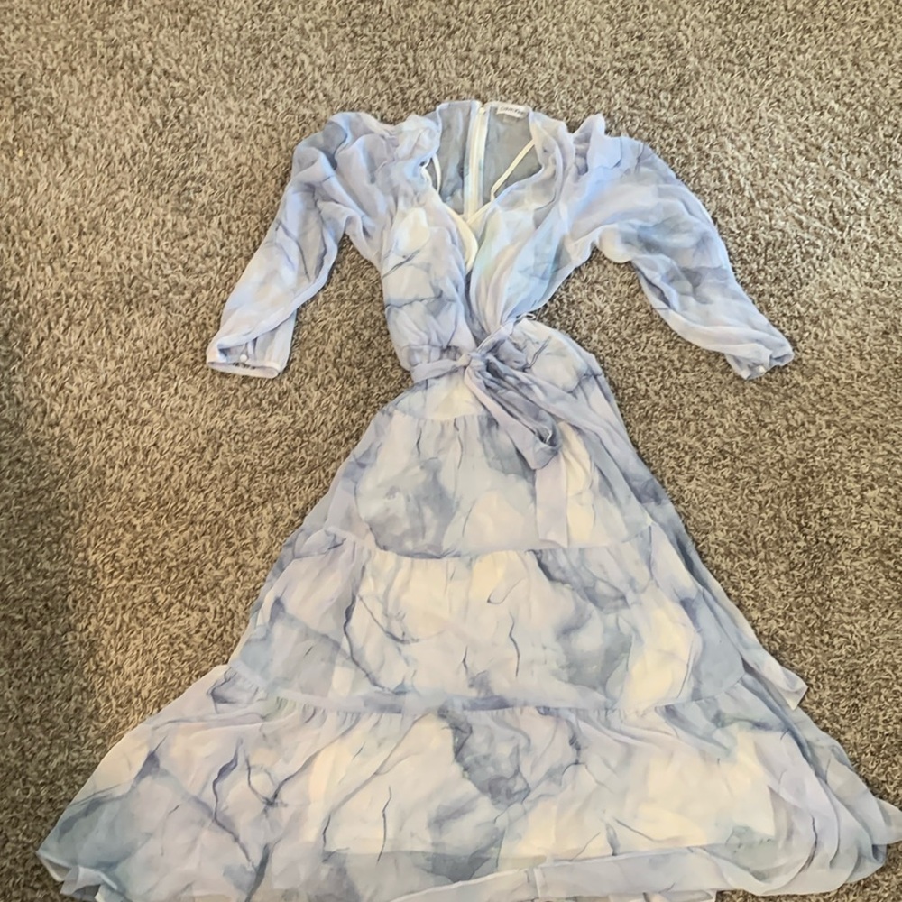 Gauzy floral wrap dress